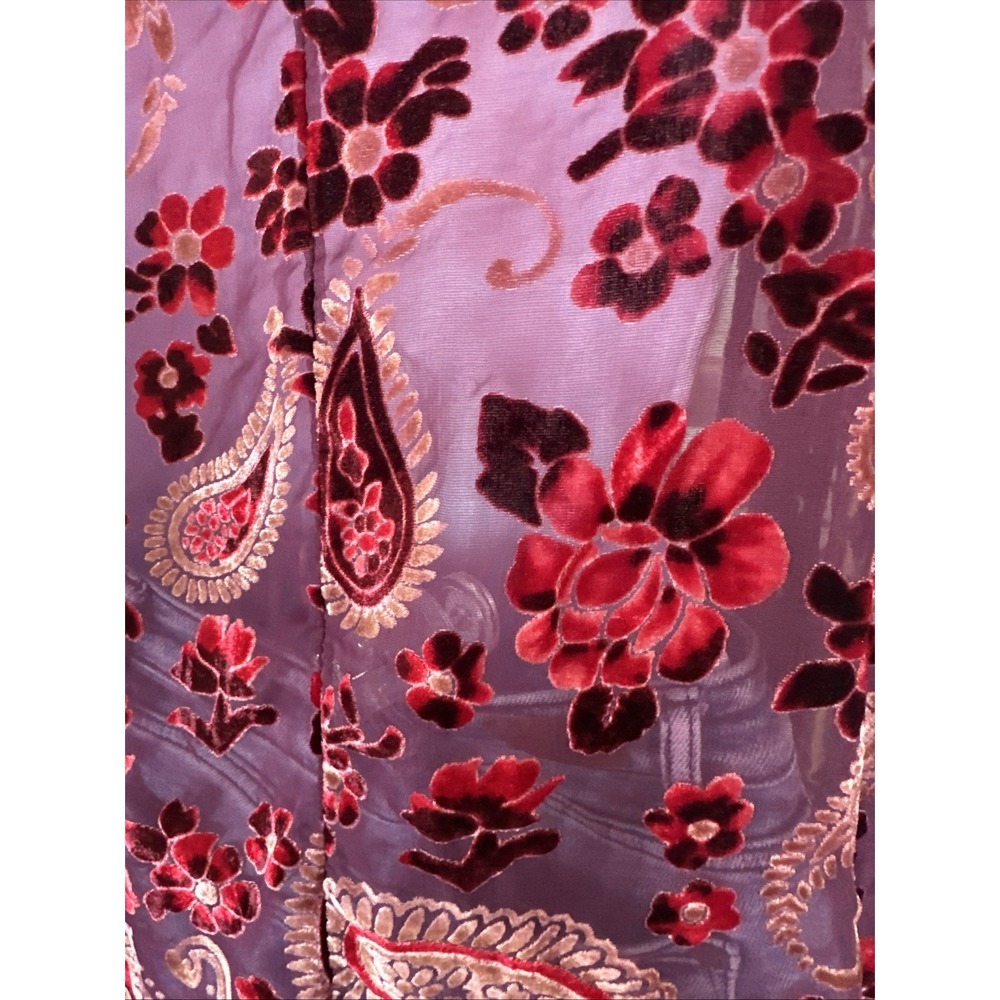 Umgee Velvet Sheer Floral Kimono Size M/L Feminine Festive Boho Open Cardigan - Picture 6 of 10